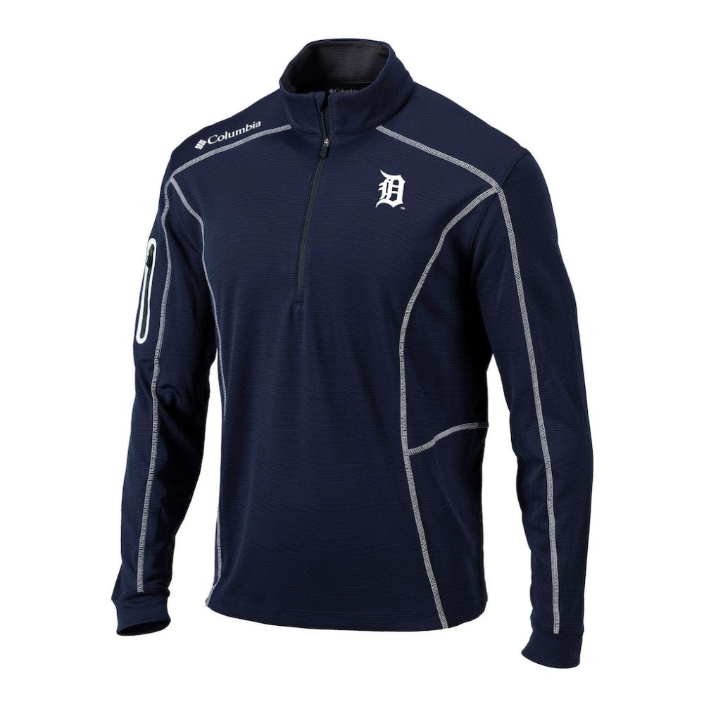 Detroit Tigers Omni-Wick Shotgun Quarter-Zip Pullover Navy | Columbia