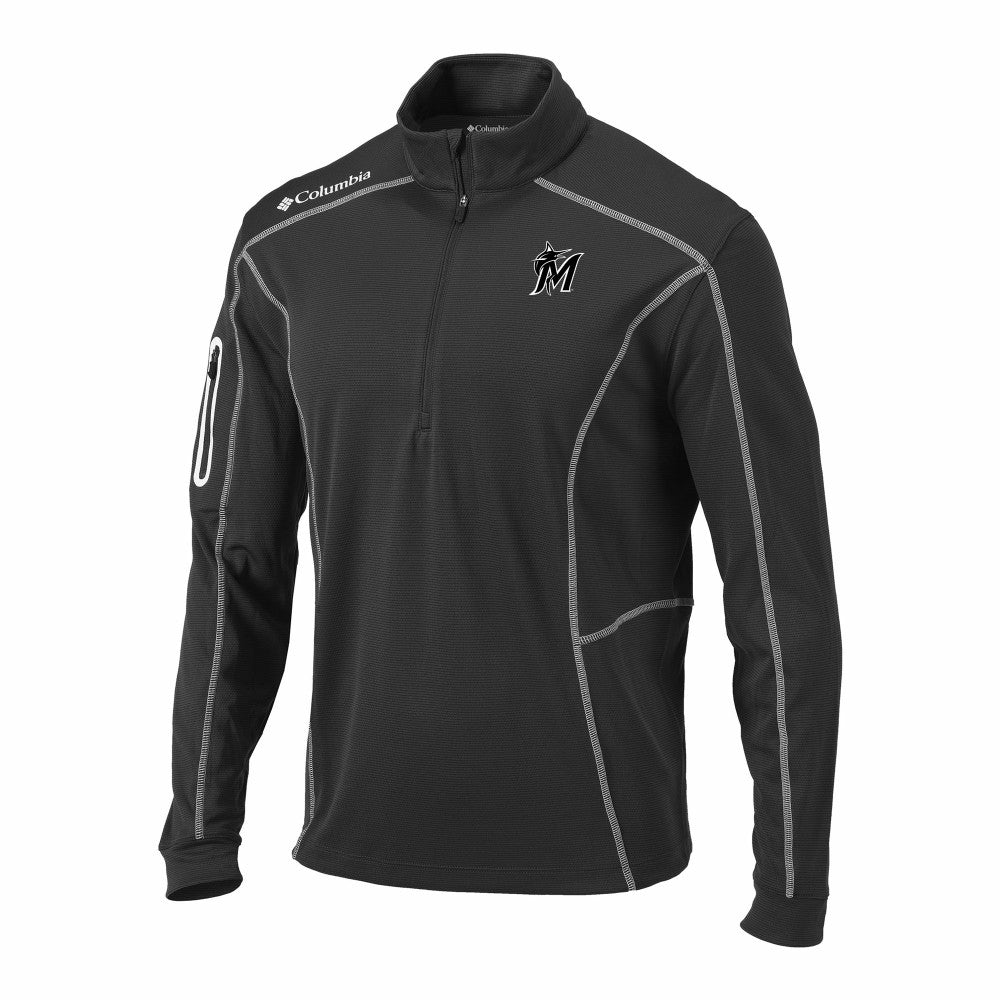 Miami Marlins Omni-Wick Shotgun Quarter-Zip Pullover Gray | Columbia
