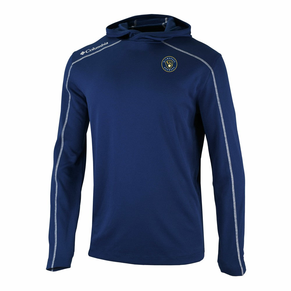 Milwaukee Brewers Omni-Wick Shotgun Pullover Hoodie Navy | Columbia