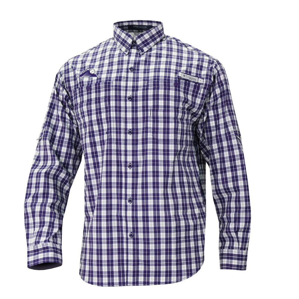 Colorado Rockies Super Tamiami Omni-Shade Long Sleeve Button-Down Shirt Purple | Columbia