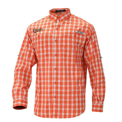 Baltimore Orioles Super Tamiami Omni-Shade Long Sleeve Button-Down Shirt Orange | Columbia