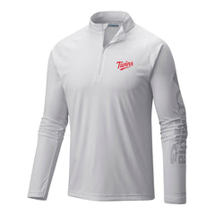Minnesota Twins Terminal Tackle Omni-Wick Raglan Quarter-Zip Pullover White | Columbia