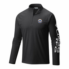 New York Mets Terminal Tackle Omni-Wick Raglan Quarter-Zip Pullover Black | Columbia