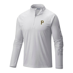 Pittsburgh Pirates Terminal Tackle Omni-Wick Raglan Quarter-Zip Pullover White | Columbia