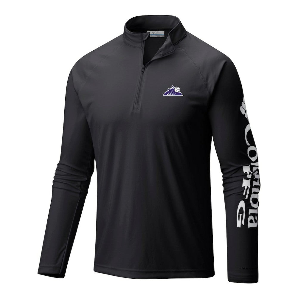 Colorado Rockies Terminal Tackle Omni-Wick Raglan Quarter-Zip Pullover Black | Columbia