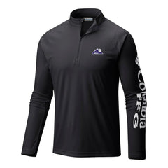 Colorado Rockies Terminal Tackle Omni-Wick Raglan Quarter-Zip Pullover Black | Columbia