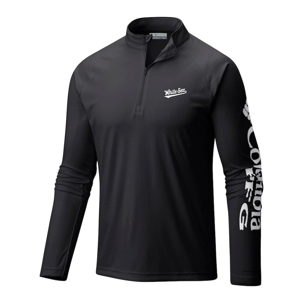 Chicago White Sox Terminal Tackle Omni-Wick Raglan Quarter-Zip Pullover Black | Columbia