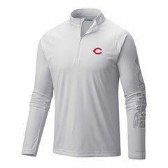 Cincinnati Reds Terminal Tackle Omni-Wick Raglan Quarter-Zip Pullover White | Columbia
