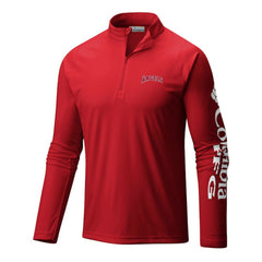Los Angeles Angels Terminal Tackle Omni-Wick Raglan Quarter-Zip Pullover Red | Columbia