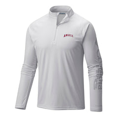 Los Angeles Angels Terminal Tackle Omni-Wick Raglan Quarter-Zip Pullover White | Columbia