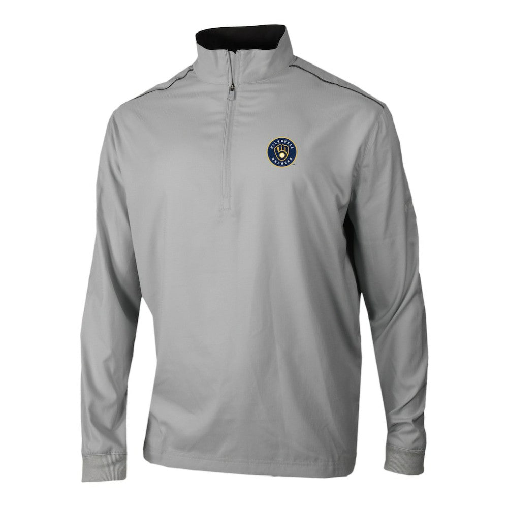 Milwaukee Brewers Omni-Wick Bogey's Paradise Quarter-Zip Pullover Gray | Columbia