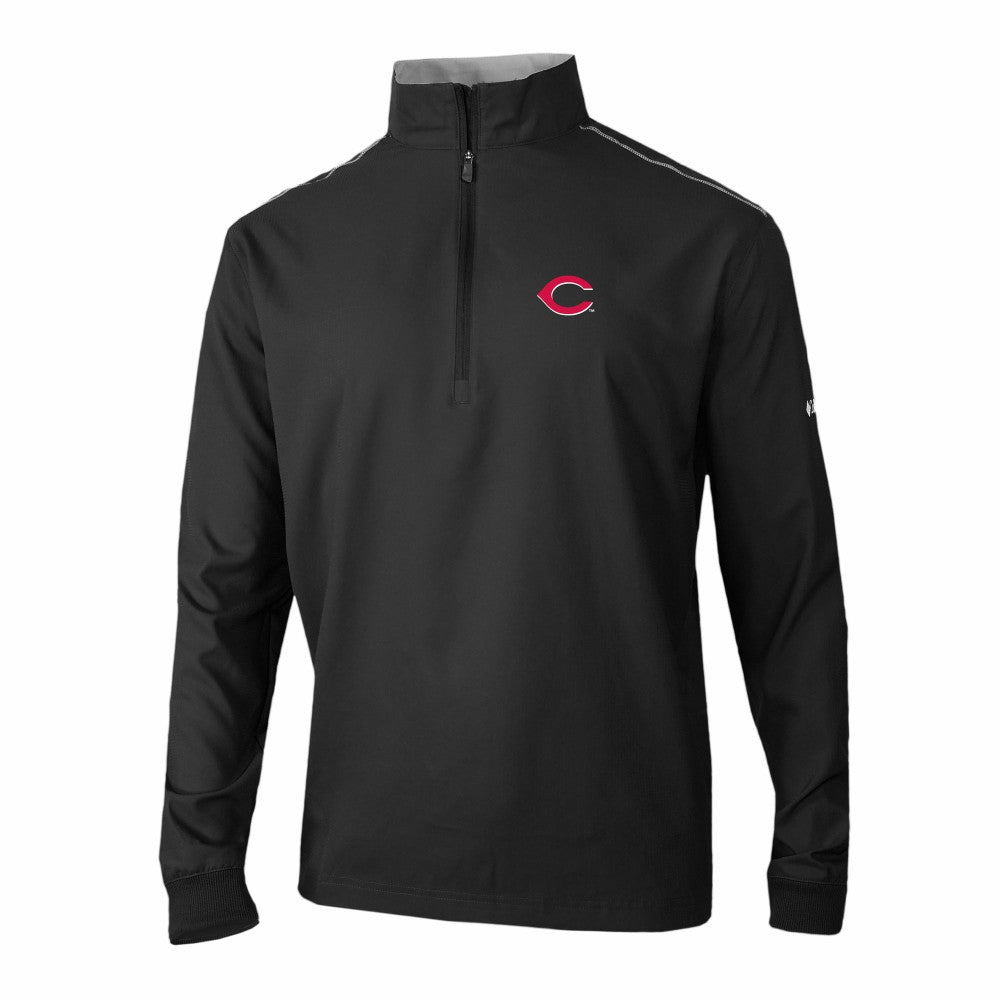 Cincinnati Reds Omni-Wick Bogey's Paradise Quarter-Zip Pullover Black | Columbia