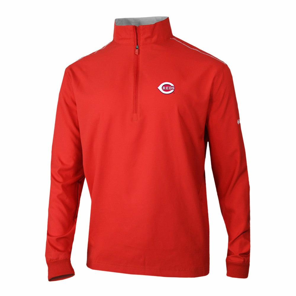 Cincinnati Reds Omni-Wick Bogey's Paradise Quarter-Zip Pullover Red | Columbia