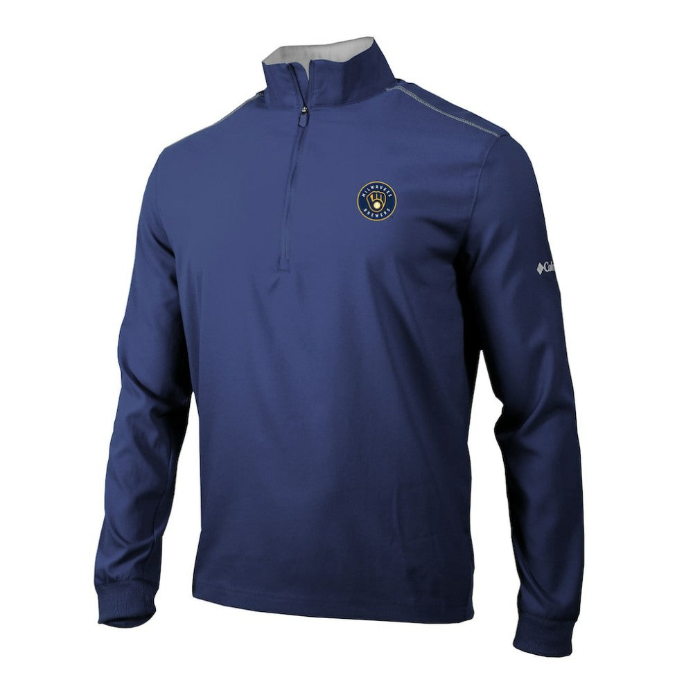 Milwaukee Brewers Omni-Wick Bogey's Paradise Quarter-Zip Pullover Navy | Columbia