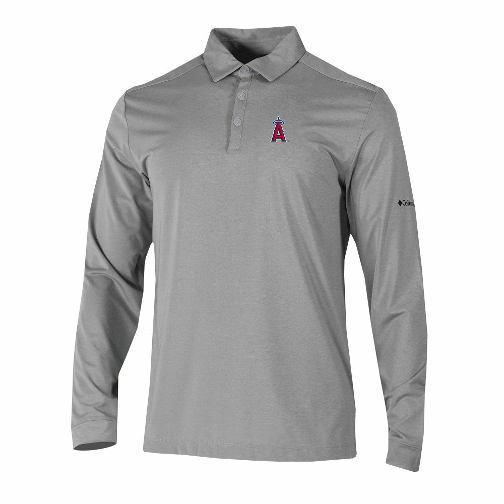 Los Angeles Angels Omni-Wick Pin High Long Sleeve Polo Gray | Columbia