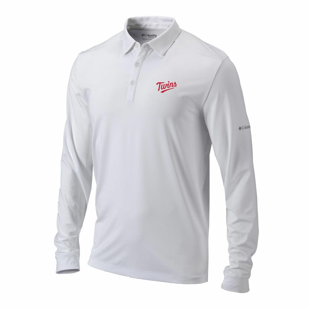 Minnesota Twins Omni-Wick Pin High Long Sleeve Polo White | Columbia