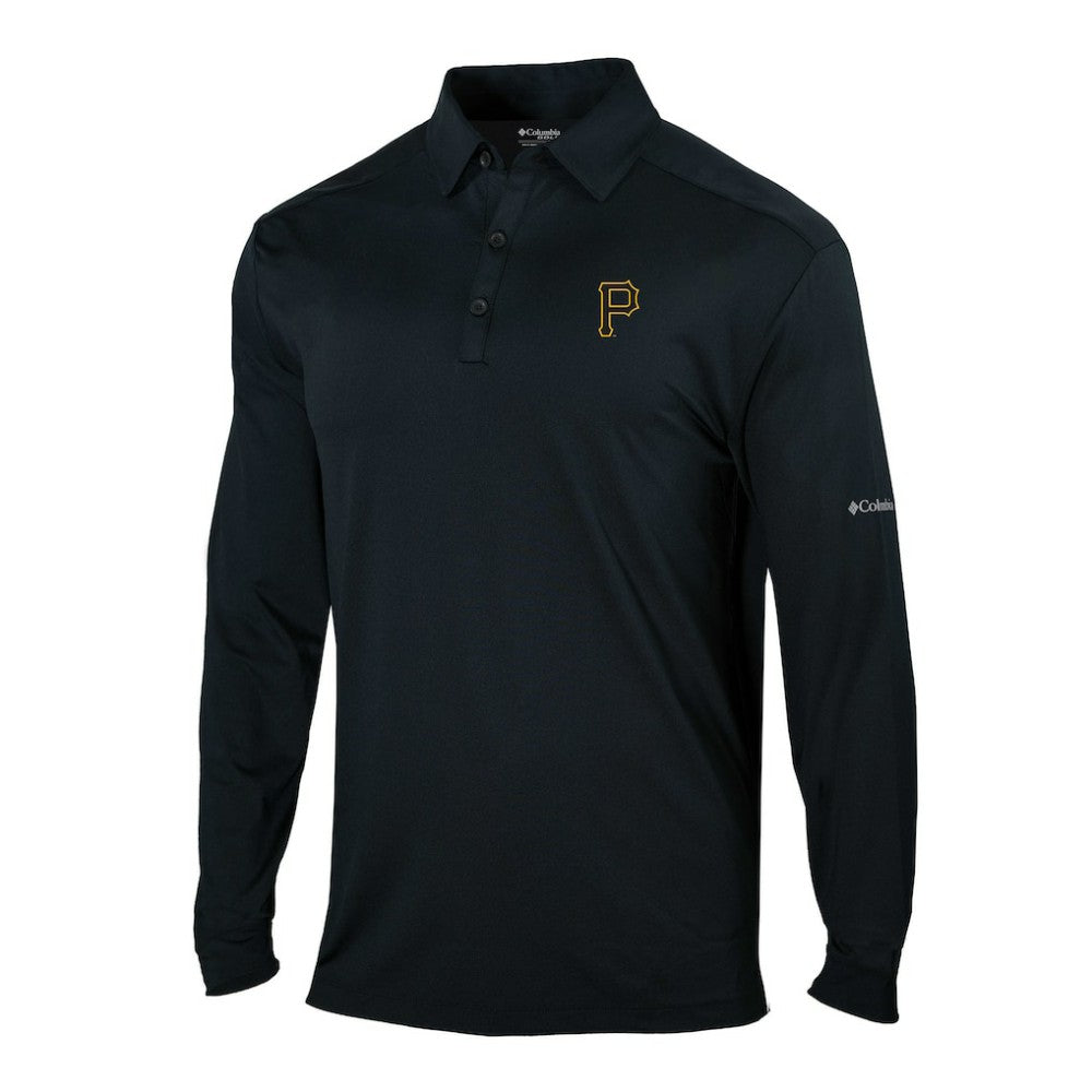 Pittsburgh Pirates Omni-Wick Pin High Long Sleeve Polo Black | Columbia