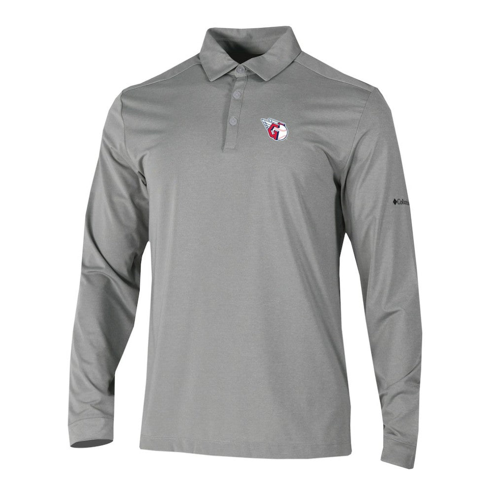 Cleveland Guardians Omni-Wick Pin High Long Sleeve Polo Gray | Columbia