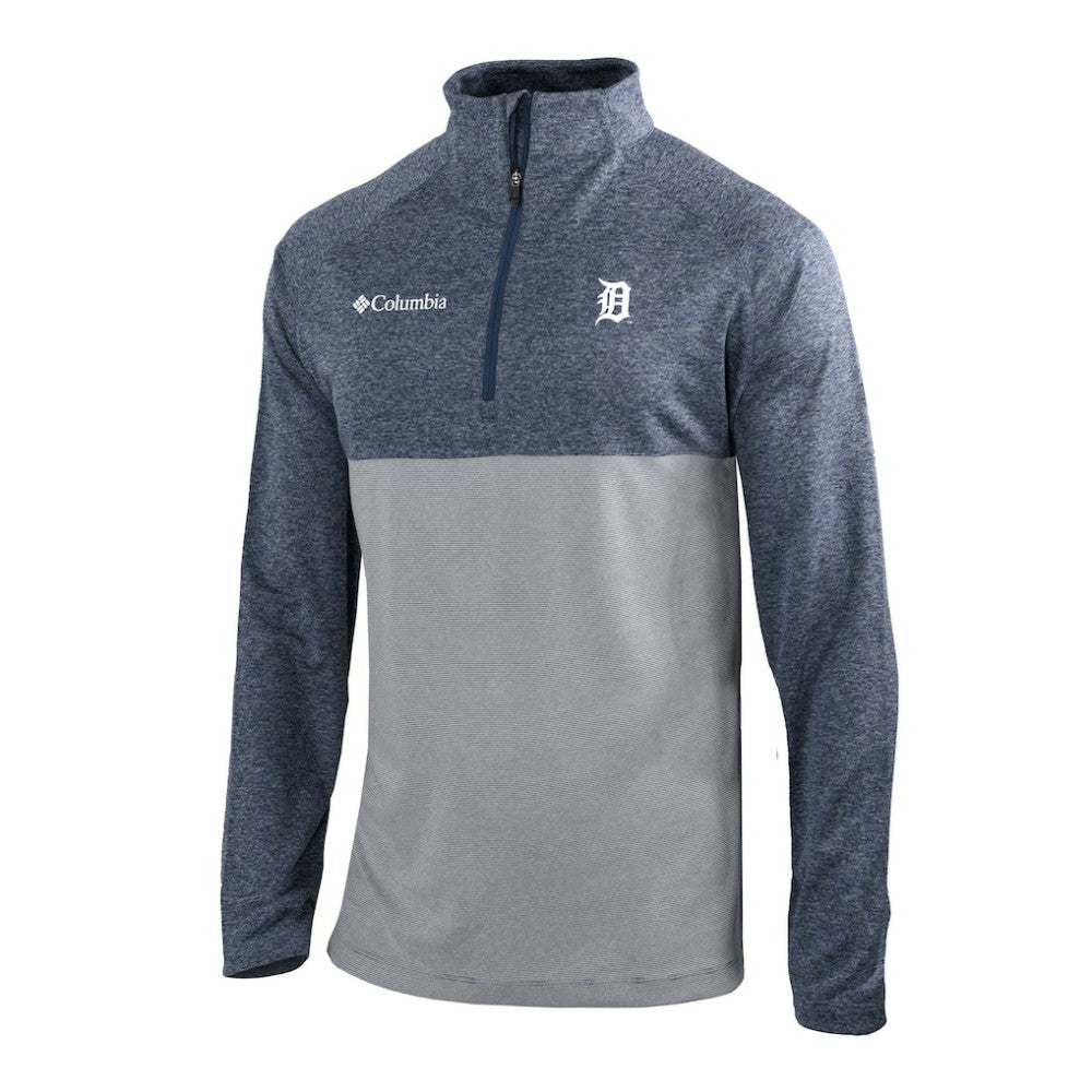 Detroit Tigers Omni-Wick Raglan Rockin' It Quarter-Zip Pullover Navy | Columbia