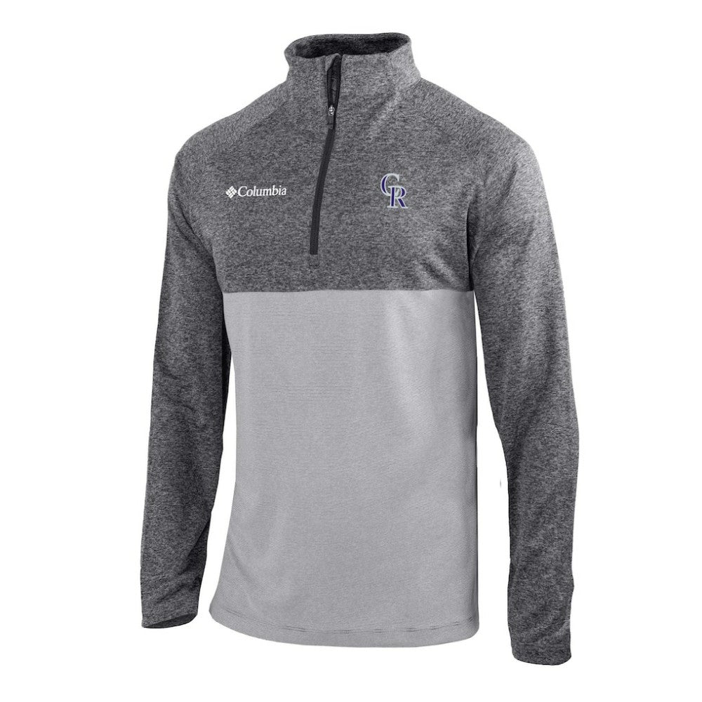 Colorado Rockies Omni-Wick Raglan Rockin' It Quarter-Zip Pullover Gray | Columbia