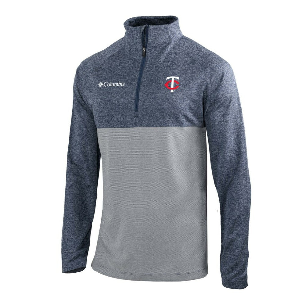 Minnesota Twins Omni-Wick Raglan Rockin' It Quarter-Zip Pullover Navy | Columbia