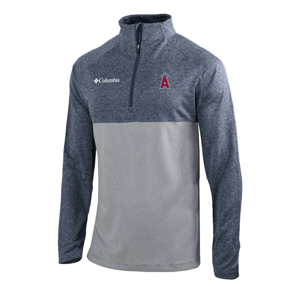 Los Angeles Angels Omni-Wick Raglan Rockin' It Quarter-Zip Pullover Navy | Columbia