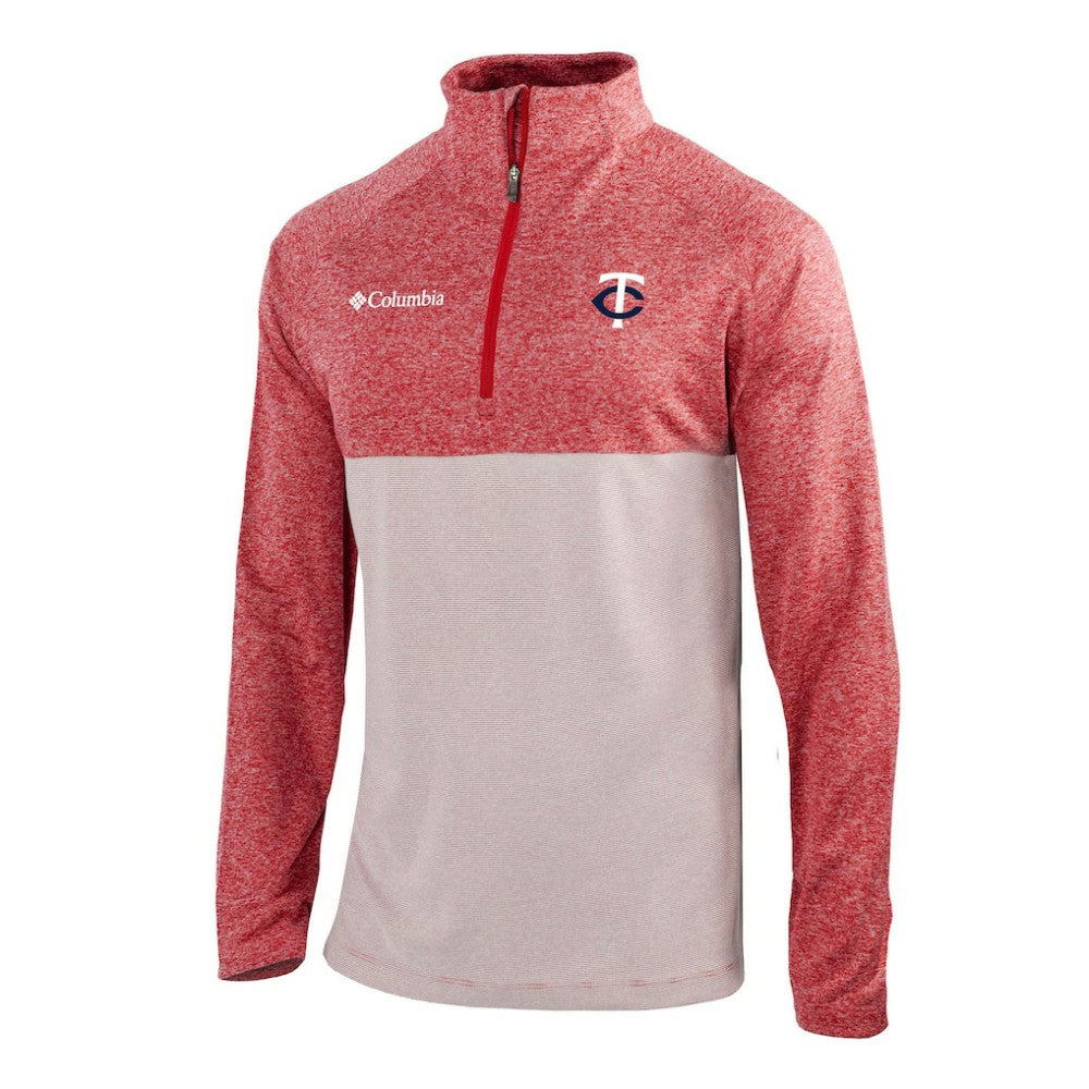 Minnesota Twins Omni-Wick Raglan Rockin' It Quarter-Zip Pullover Red | Columbia