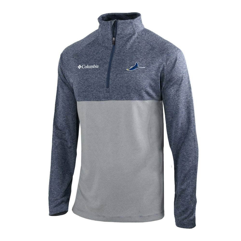 Tampa Bay Rays Omni-Wick Raglan Rockin' It Quarter-Zip Pullover Navy | Columbia