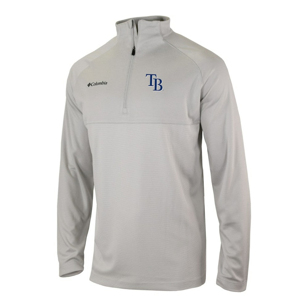Tampa Bay Rays Omni-Wick Raglan Rockin' It Quarter-Zip Pullover Gray | Columbia