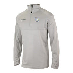 Tampa Bay Rays Omni-Wick Raglan Rockin' It Quarter-Zip Pullover Gray | Columbia