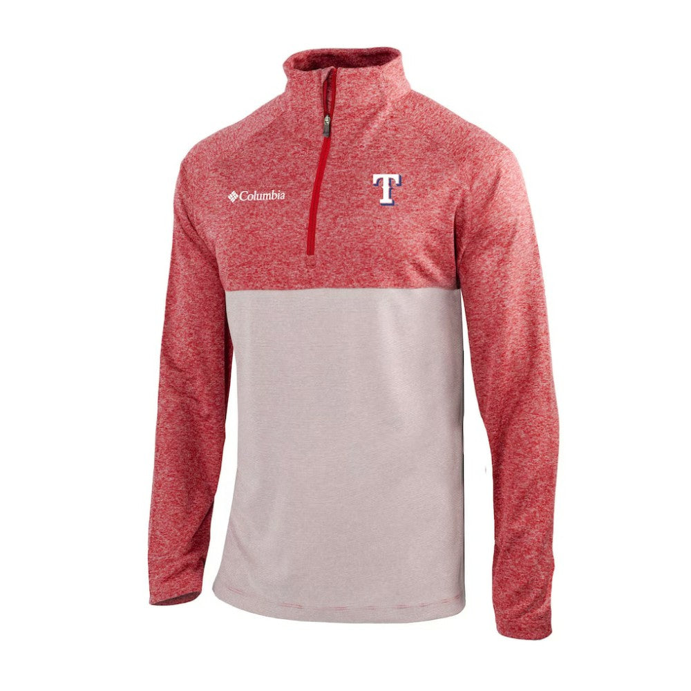 Texas Rangers Omni-Wick Raglan Rockin' It Quarter-Zip Pullover Red | Columbia