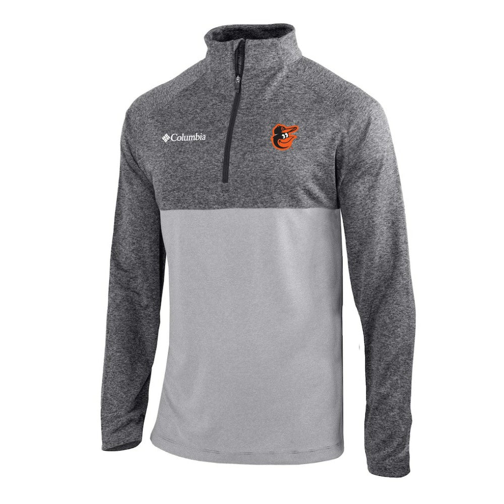 Baltimore Orioles Omni-Wick Raglan Rockin' It Quarter-Zip Pullover Gray | Columbia