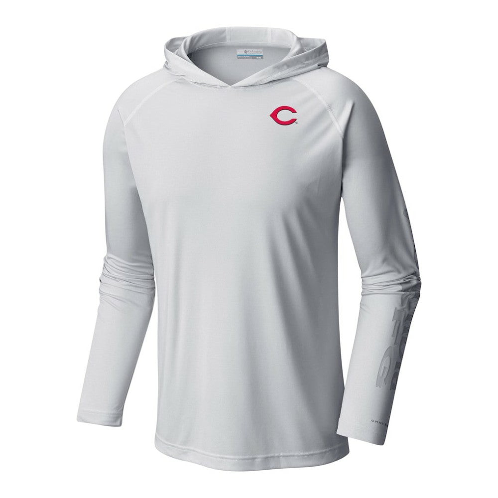 Cincinnati Reds Terminal Tackle Omni-Shade Pullover Hoodie White | Columbia