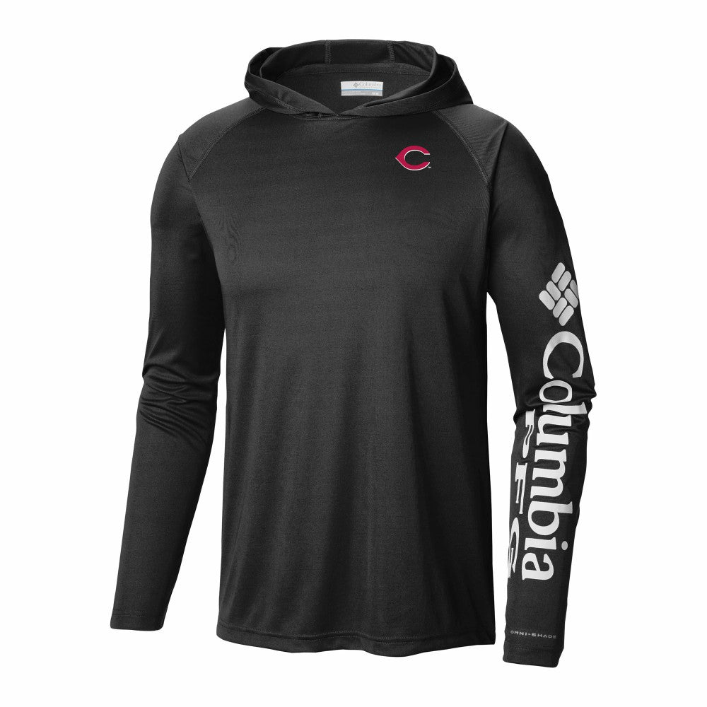 Cincinnati Reds Terminal Tackle Omni-Shade Pullover Hoodie Black | Columbia