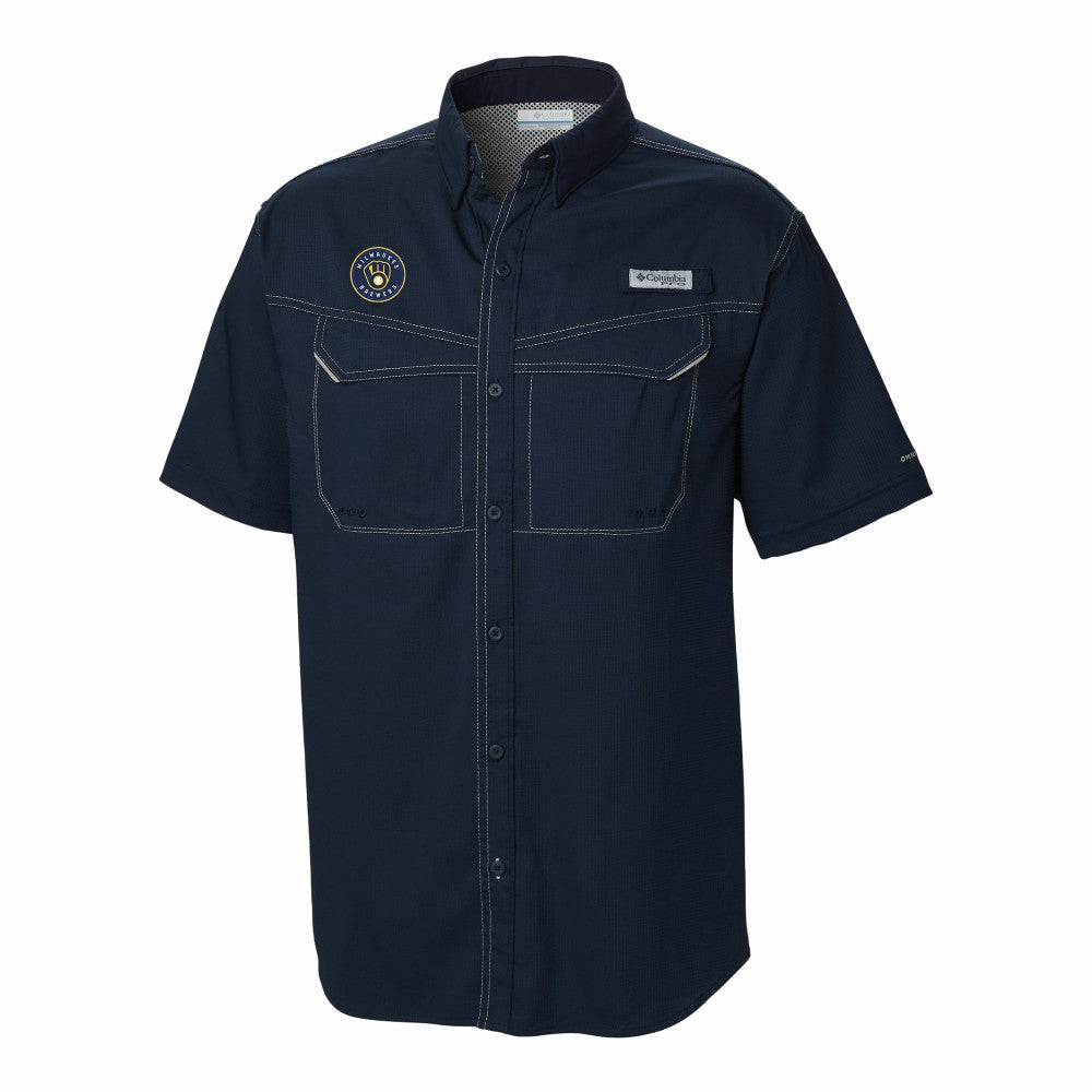 Milwaukee Brewers Omni-Wick Low Drag Offshore Button-Up Shirt Navy | Columbia