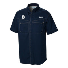 Detroit Tigers Omni-Wick Low Drag Offshore Button-Up Shirt Navy | Columbia