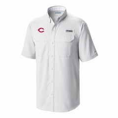 Cincinnati Reds Omni-Wick Low Drag Offshore Button-Up Shirt White | Columbia