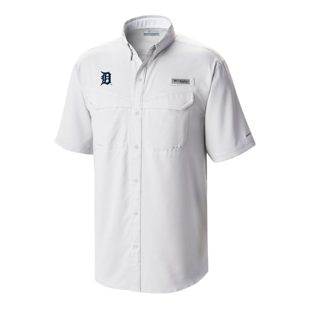 Detroit Tigers Omni-Wick Low Drag Offshore Button-Up Shirt White | Columbia