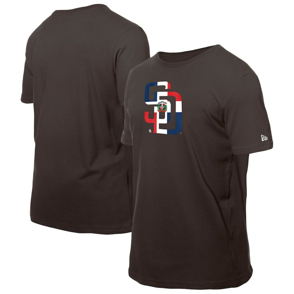 San Diego Padres Dominican Republic Flag Logo T-Shirt Brown | New Era