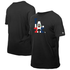 Los Angeles Dodgers Dominican Republic Flag Logo T-Shirt Black | New Era