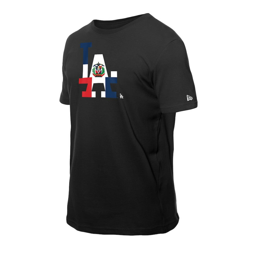 Los Angeles Dodgers Dominican Republic Flag Logo T-Shirt Black | New Era