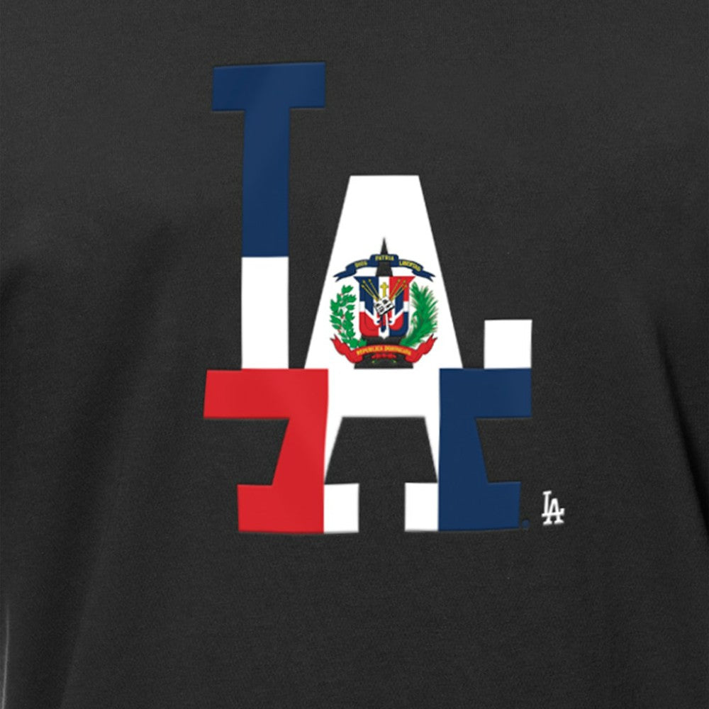Los Angeles Dodgers Dominican Republic Flag Logo T-Shirt Black | New Era