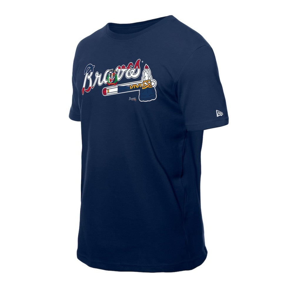 Atlanta Braves Dominican Republic Flag Logo T-Shirt Navy | New Era