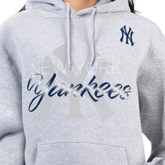 New York Yankees G-III 4Her by Carl Banks Women's Shadow Logo Graphic Pullover Hoodie Heather Gray