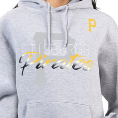 Pittsburgh Pirates G-III 4Her by Carl Banks Women's Shadow Logo Graphic Pullover Hoodie Heather Gray