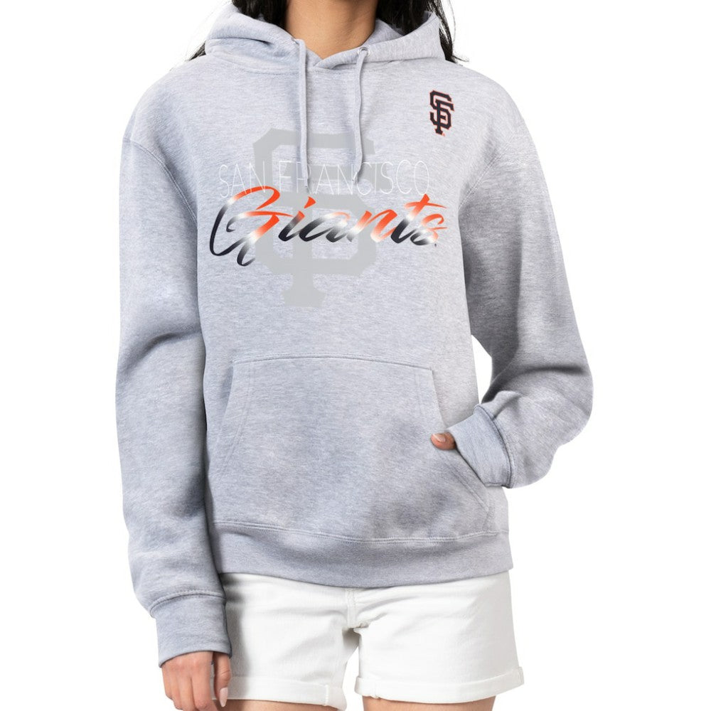 San Francisco Giants G-III 4Her by Carl Banks Women's Shadow Logo Graphic Pullover Hoodie Heather Gray