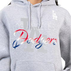 Los Angeles Dodgers G-III 4Her by Carl Banks Women's Shadow Logo Graphic Pullover Hoodie Heather Gray