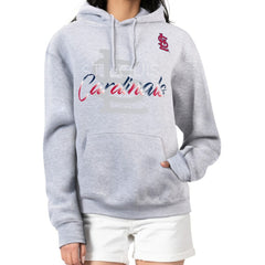 St. Louis Cardinals G-III 4Her by Carl Banks Women's Shadow Logo Graphic Pullover Hoodie Heather Gray