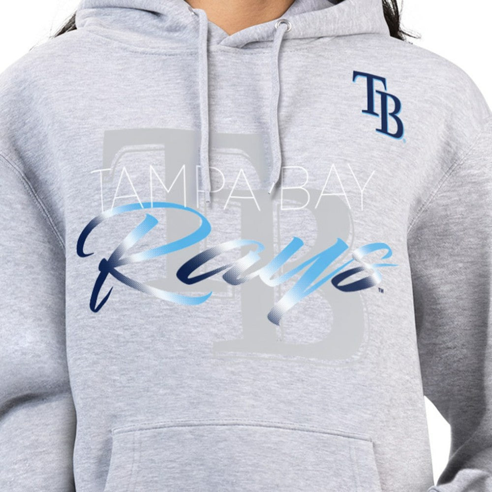 Tampa Bay Rays G-III 4Her by Carl Banks Women's Shadow Logo Graphic Pullover Hoodie Heather Gray