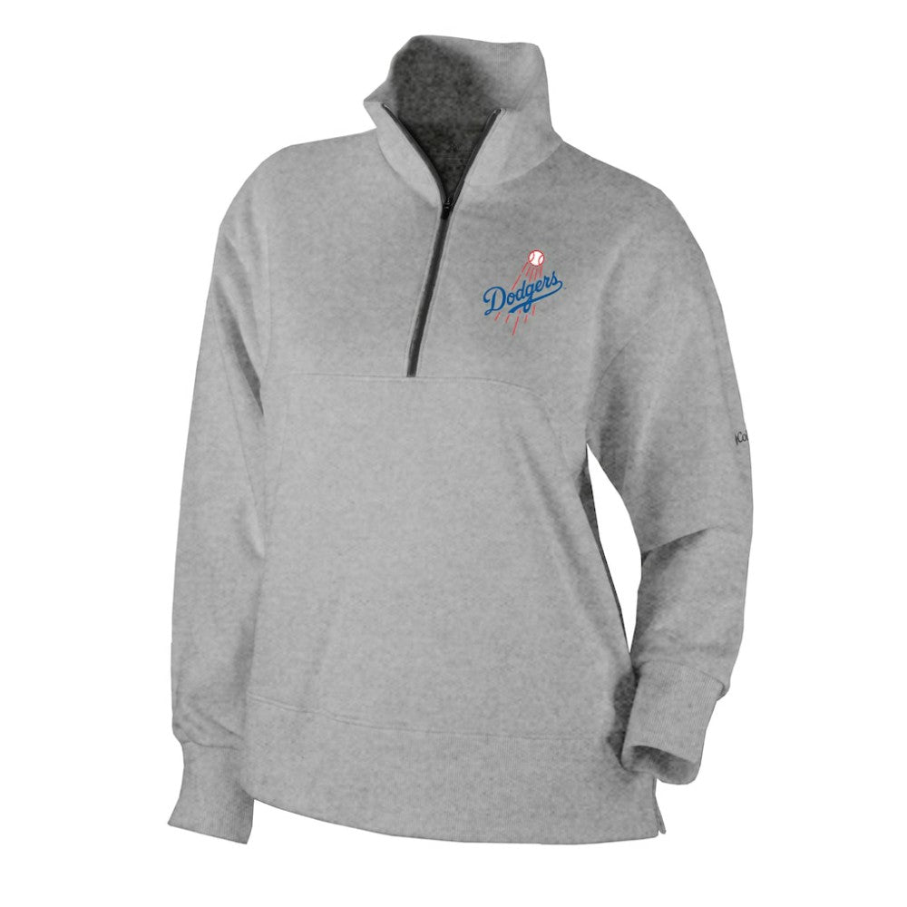 Los Angeles Dodgers Women's Birchwood Hills Quarter-Zip Pullover Gray | Columbia